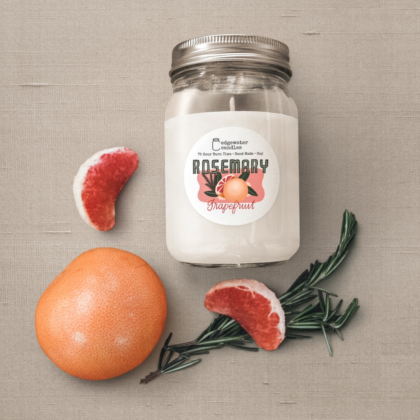 Rosemary Grapefruit Jar Candle
